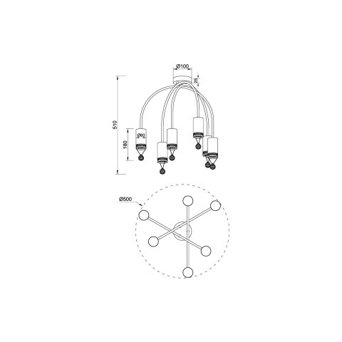 Накладная люстра Vele Luce VL4283L06