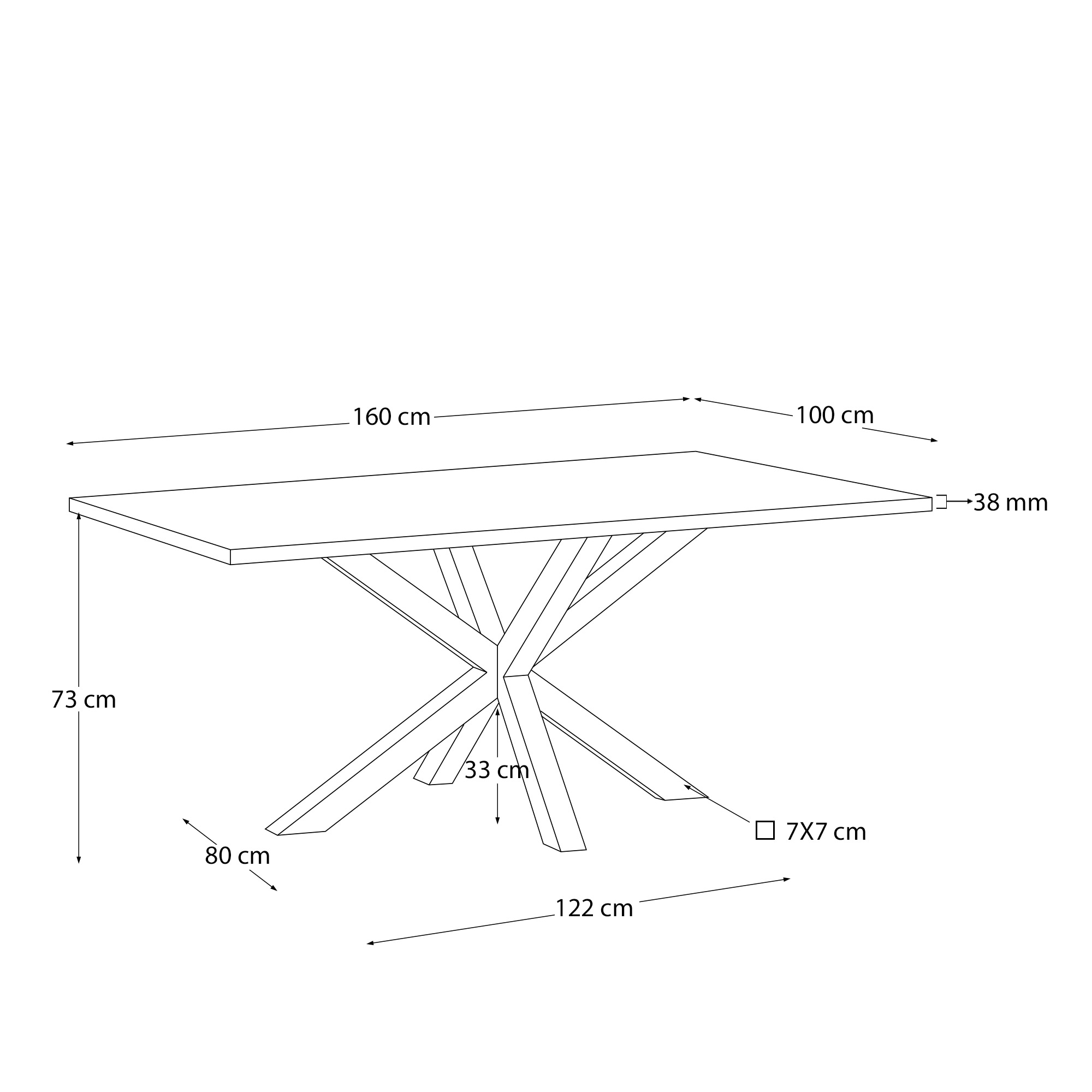 Стол Arya 160x100 дуб натуральный La Forma (ex Julia Grup)