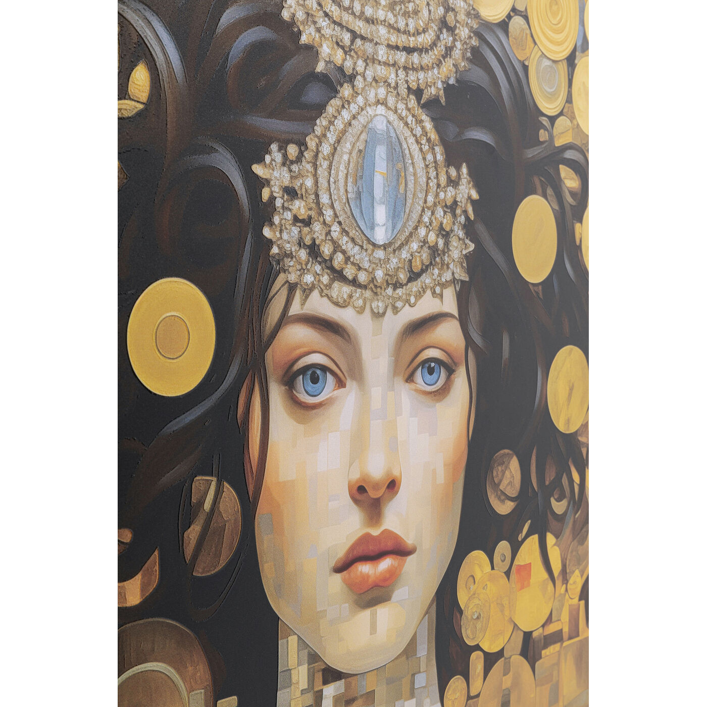 Картина стеклянная Art Nouveau Lady 3D 120x120cm KARE 56575