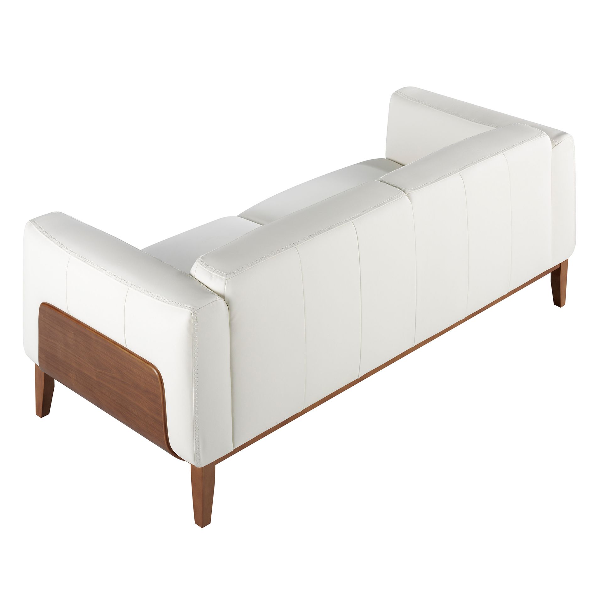 Диван 3-х местный 5353-3P-M9715 /6115 кожаный белый с каркасом из ореха Angel Cerda
