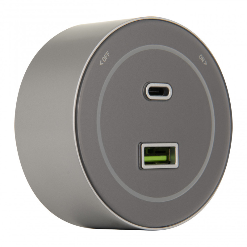 Трековая система розеток Arte Milano 399732TS/USB-Type-C Silver