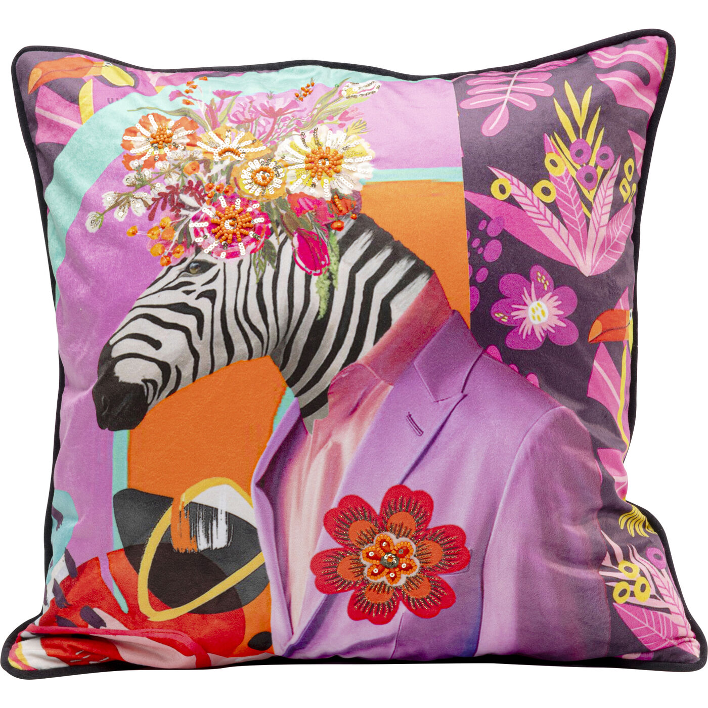 Подушка Fantasy Zebra 45x45cm KARE 57745