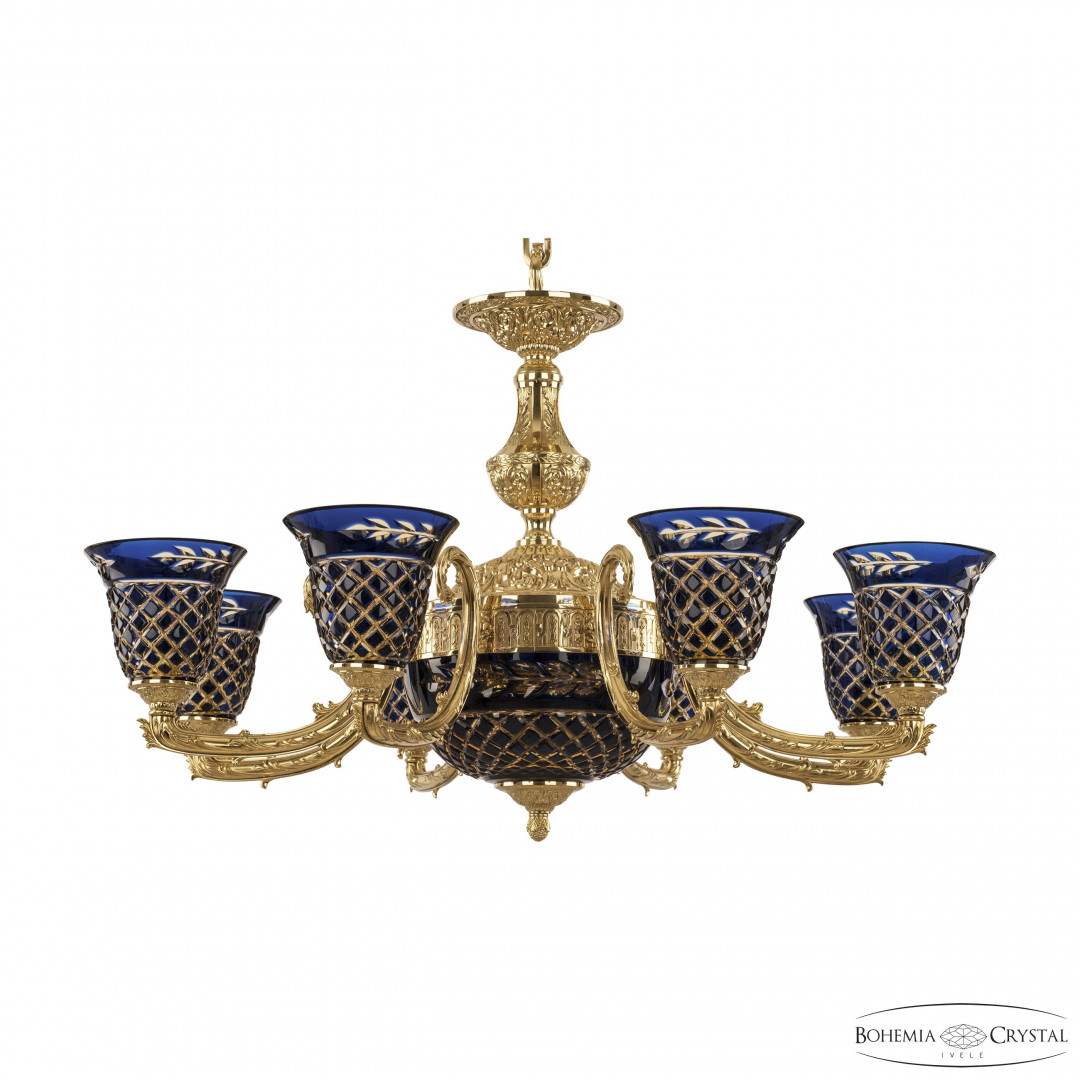 Люстра бронзовая 71212P/8/210 G P2 U Amber-Blue/H-1J