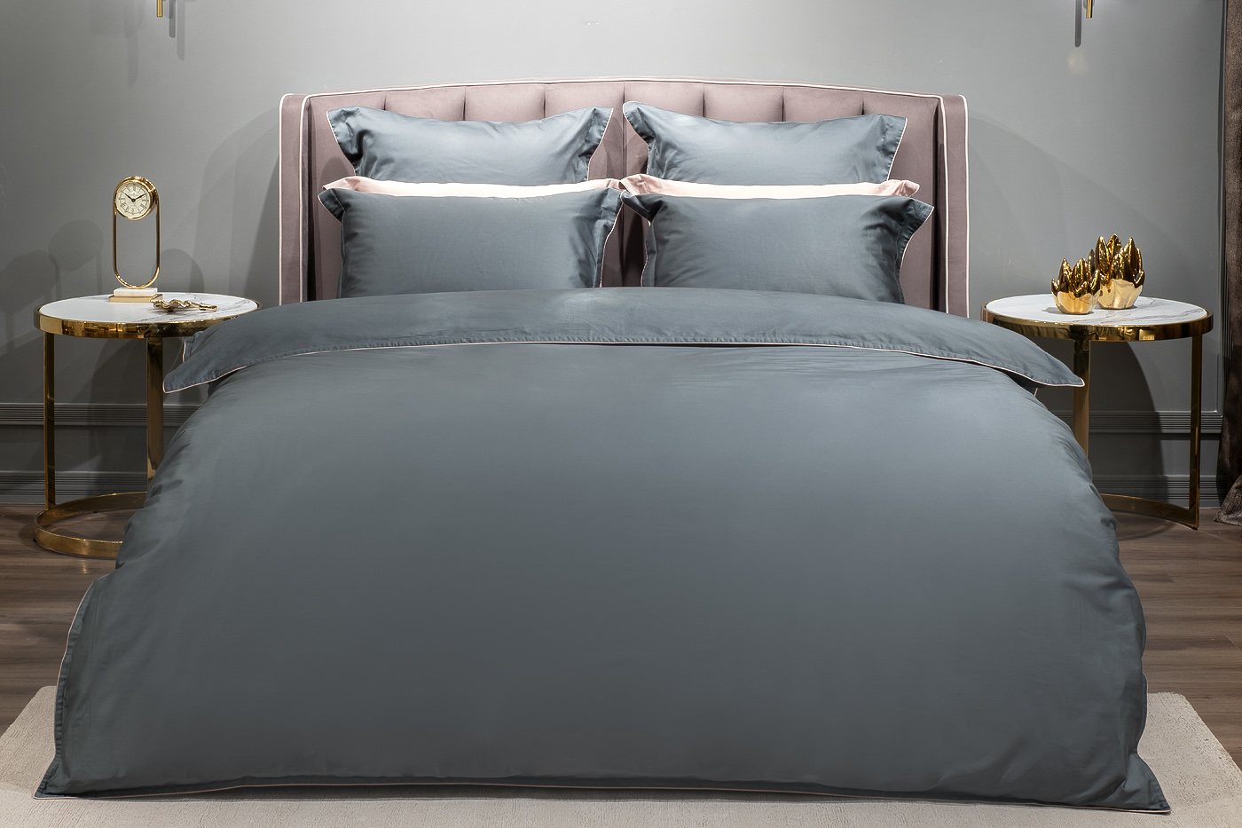 Пододеяльник сатиновый зеленый Garda Decor 130HB-00051