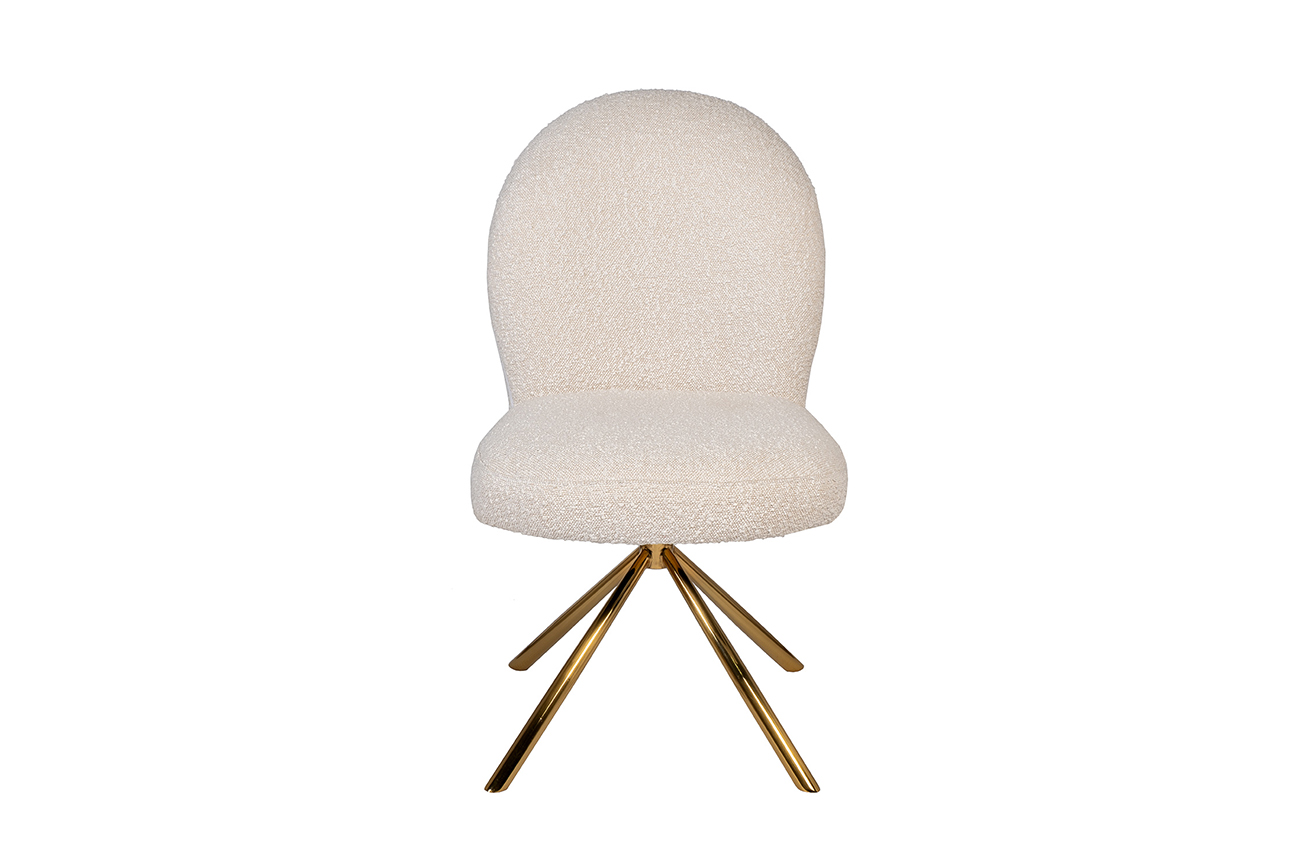 Стул обеденный вращающийся букле белый Garda Decor 30C-12390