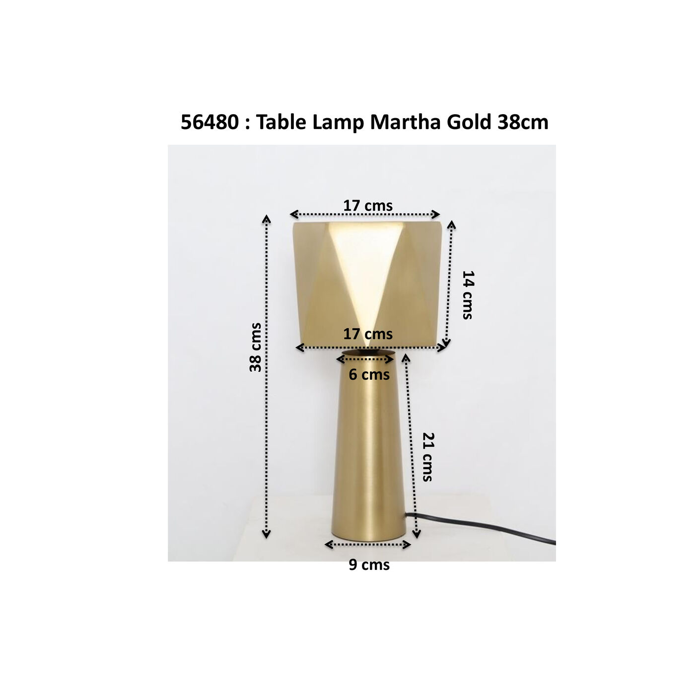 Светильник настольный Martha Gold 38cm KARE 56480