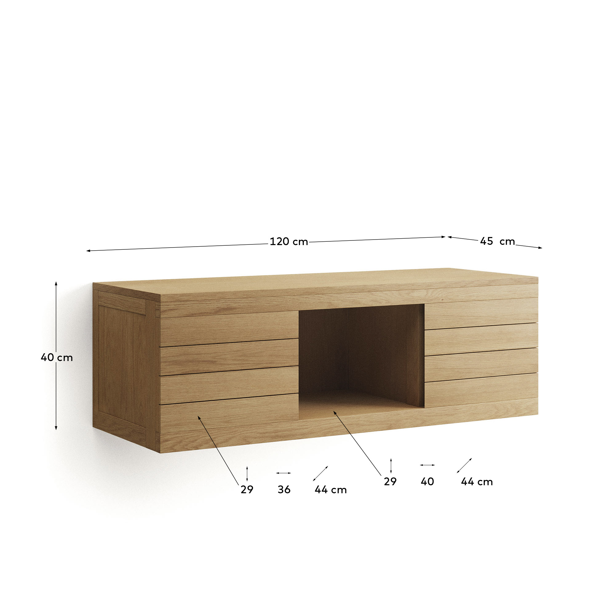 Kenta Мебель для ванной из массива тика с натуральной отделкой, 120 x 45 см La Forma (ex Julia Grup)
