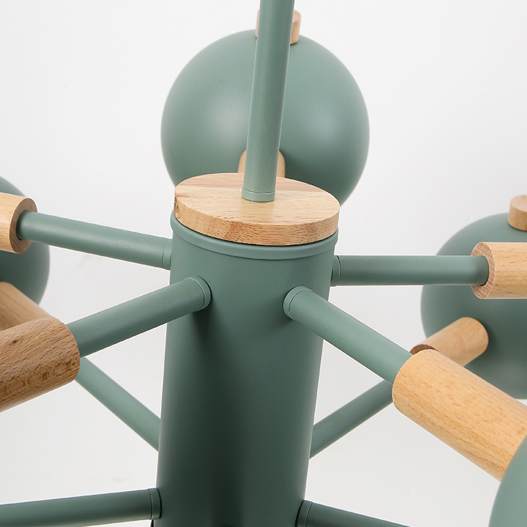 Люстра на штанге SVEN 6 lamps Green by ImperiumLoft