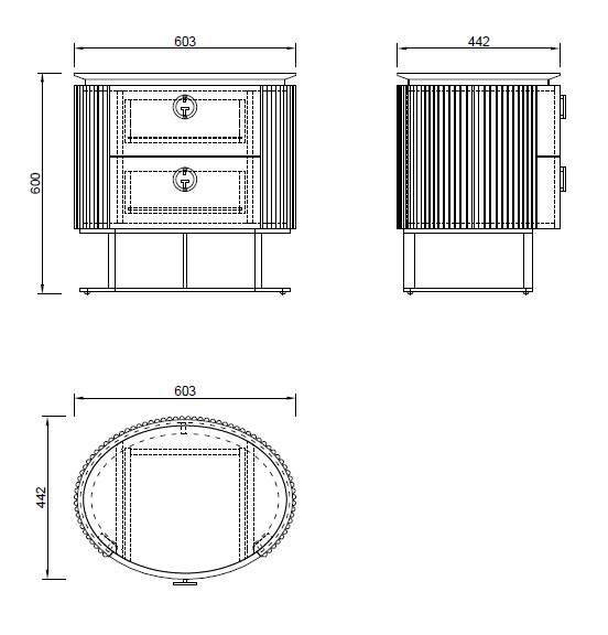 Тумбочка с мраморной столешницей Garda Decor 77IP-GD010-TUMB