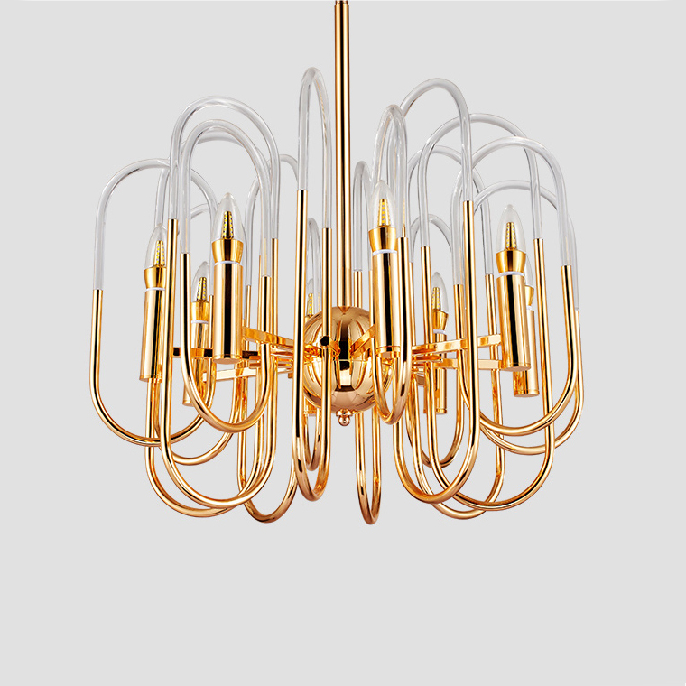 Люстра BRASS AND GLASS LOOP CHANDELIER D80 by ImperiumLoft