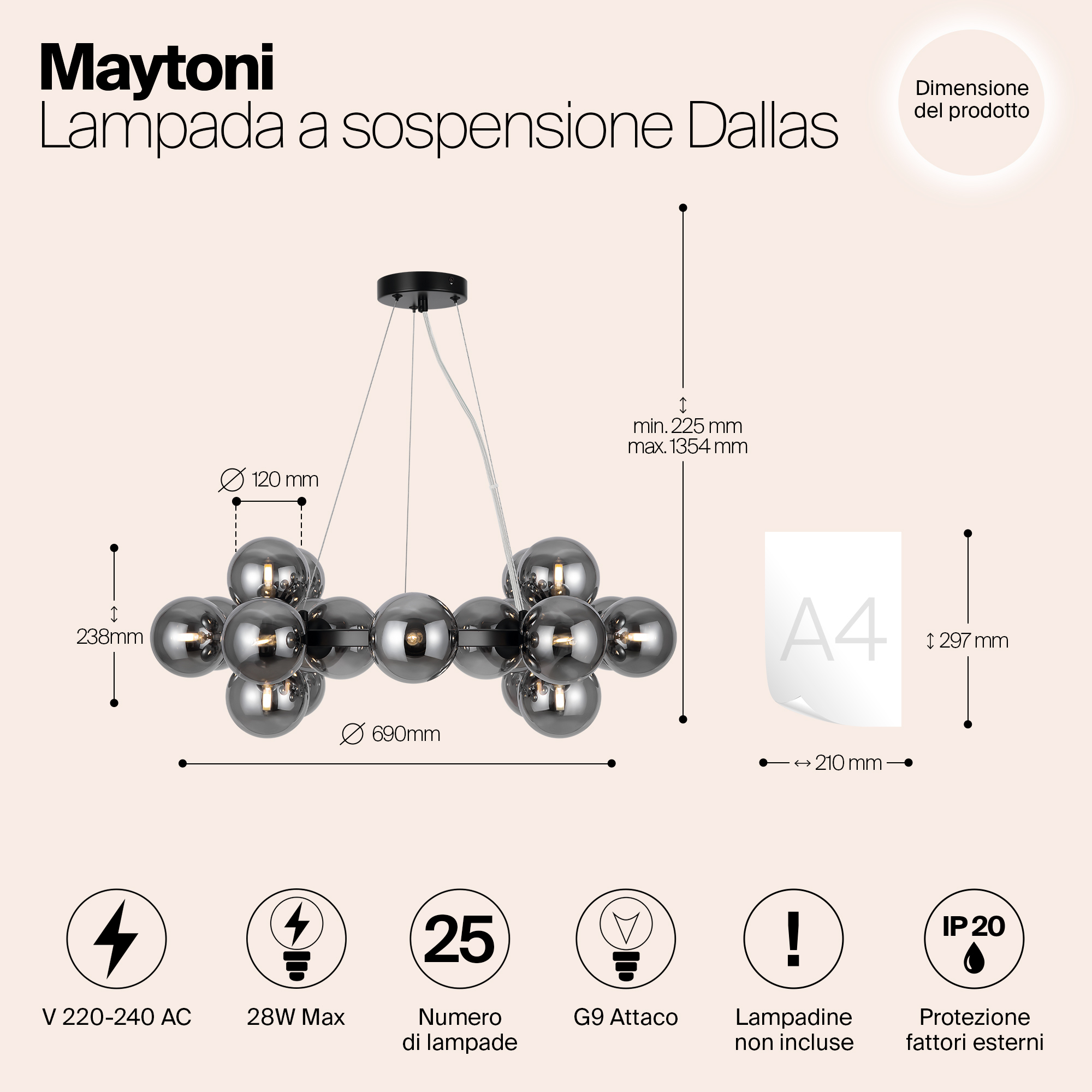 Подвесной светильник Maytoni MOD545PL-25B