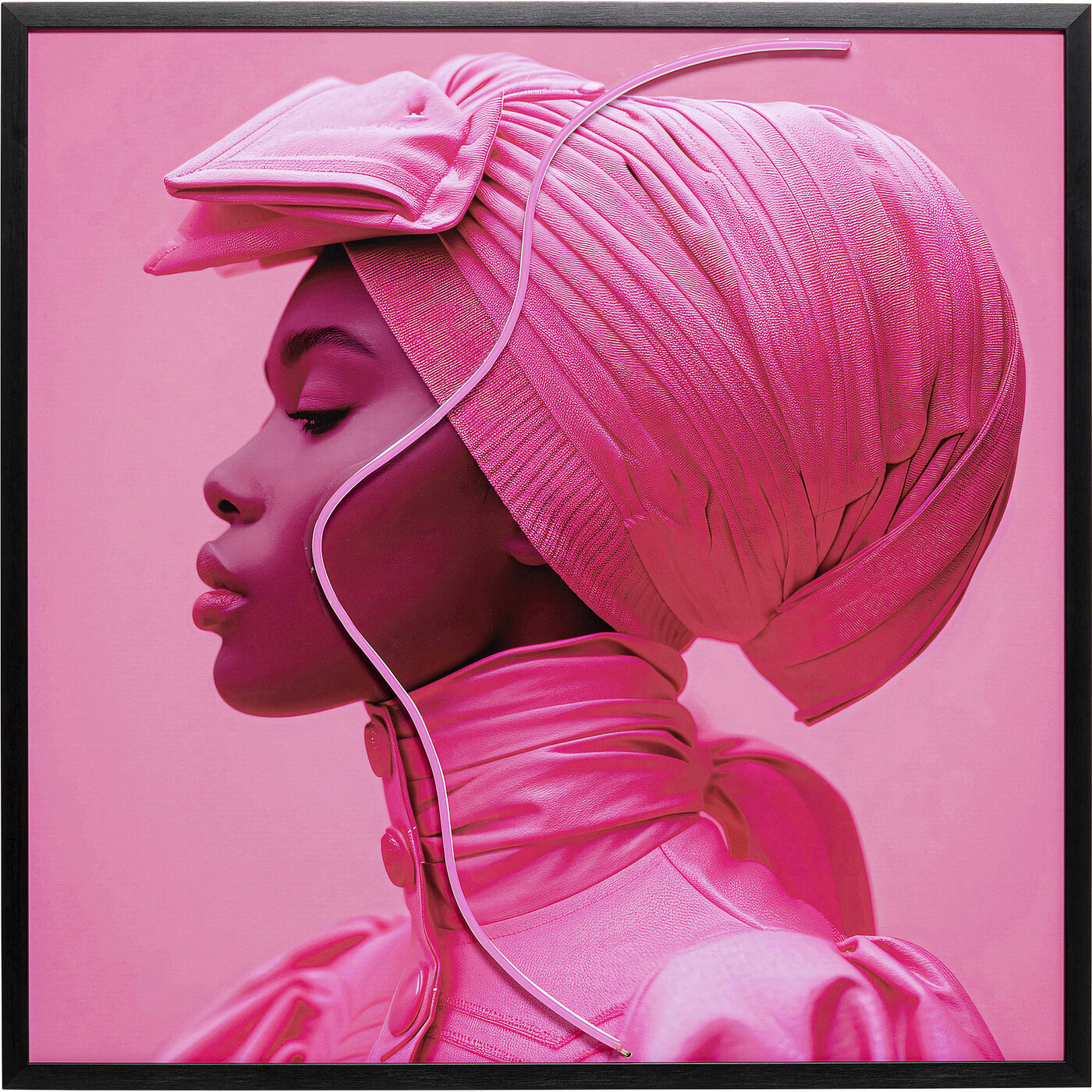 Картина Pink Woman LED 80x80cm KARE 56577