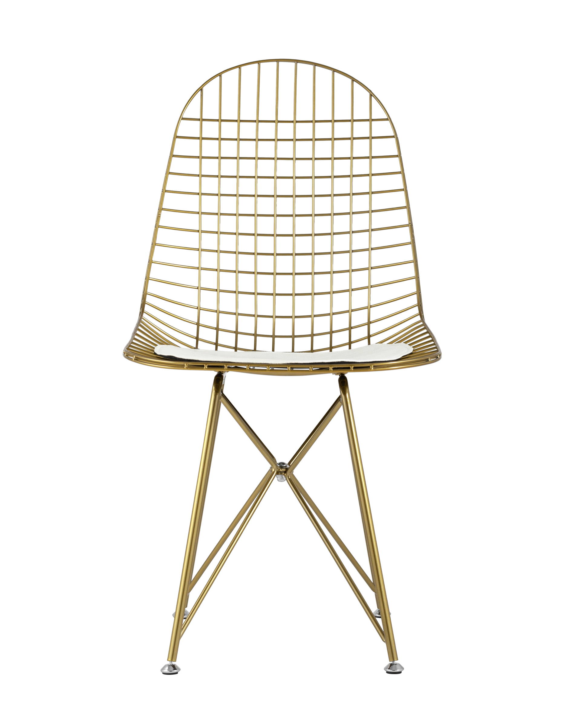 Стул обеденный Eiffel золотой с белой подушкой 2 шт Stool Group
