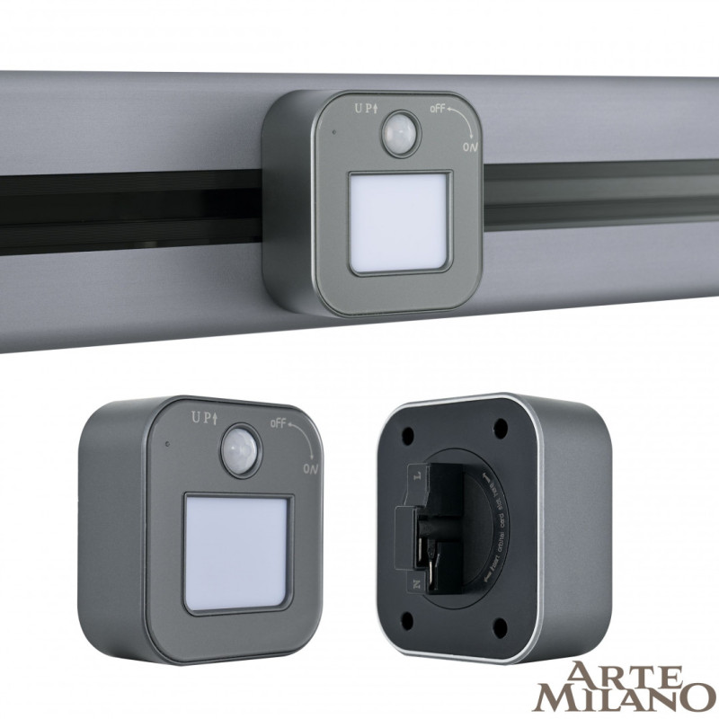 Трековая система розеток Arte Milano 380022TLS/LWS Grey