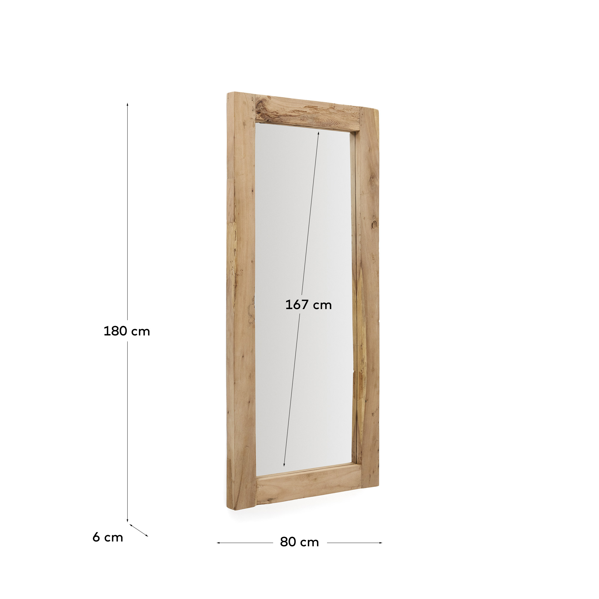 Maden Деревянное зеркало с натуральной отделкой 80 х 180 см La Forma (ex Julia Grup)