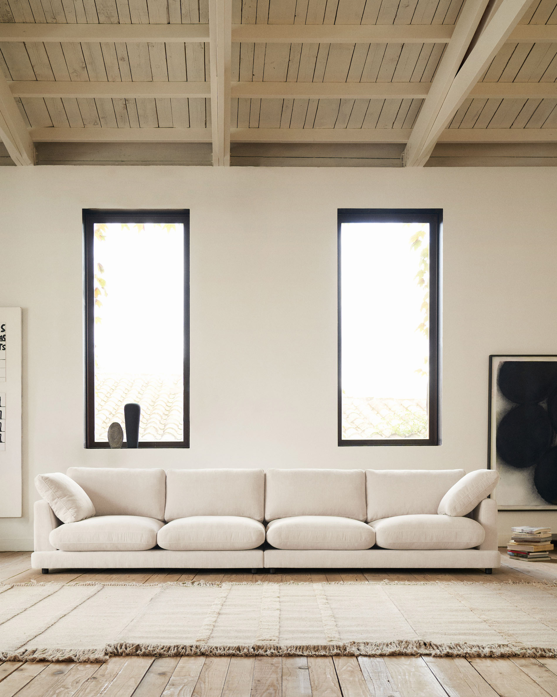 Gala 6-местный диван бежевого цвета 390 см La Forma (ex Julia Grup)