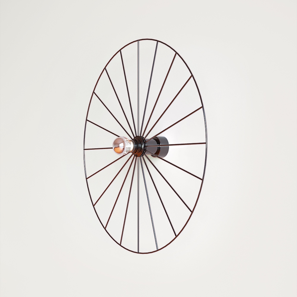 Бра Wheel 60 cm черный + цоколь 5 cm черный Aromas del Campo