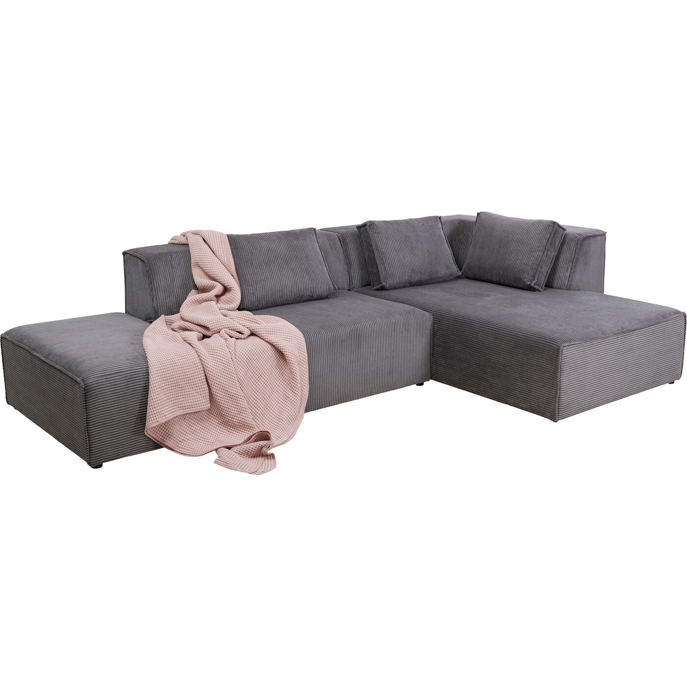 Диван правосторонний угловой Infinity Ottomane Cord Grey Right KARE 87399
