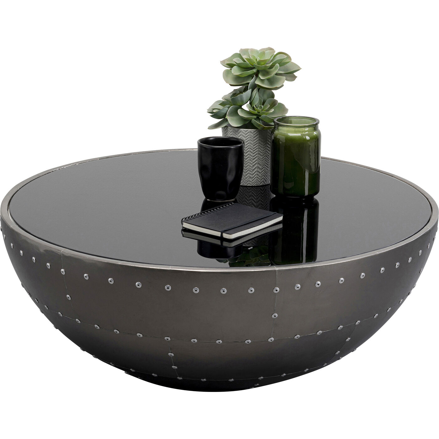 Стол кофейный Lounge Black Gun Metal Ø83 см KARE 87909