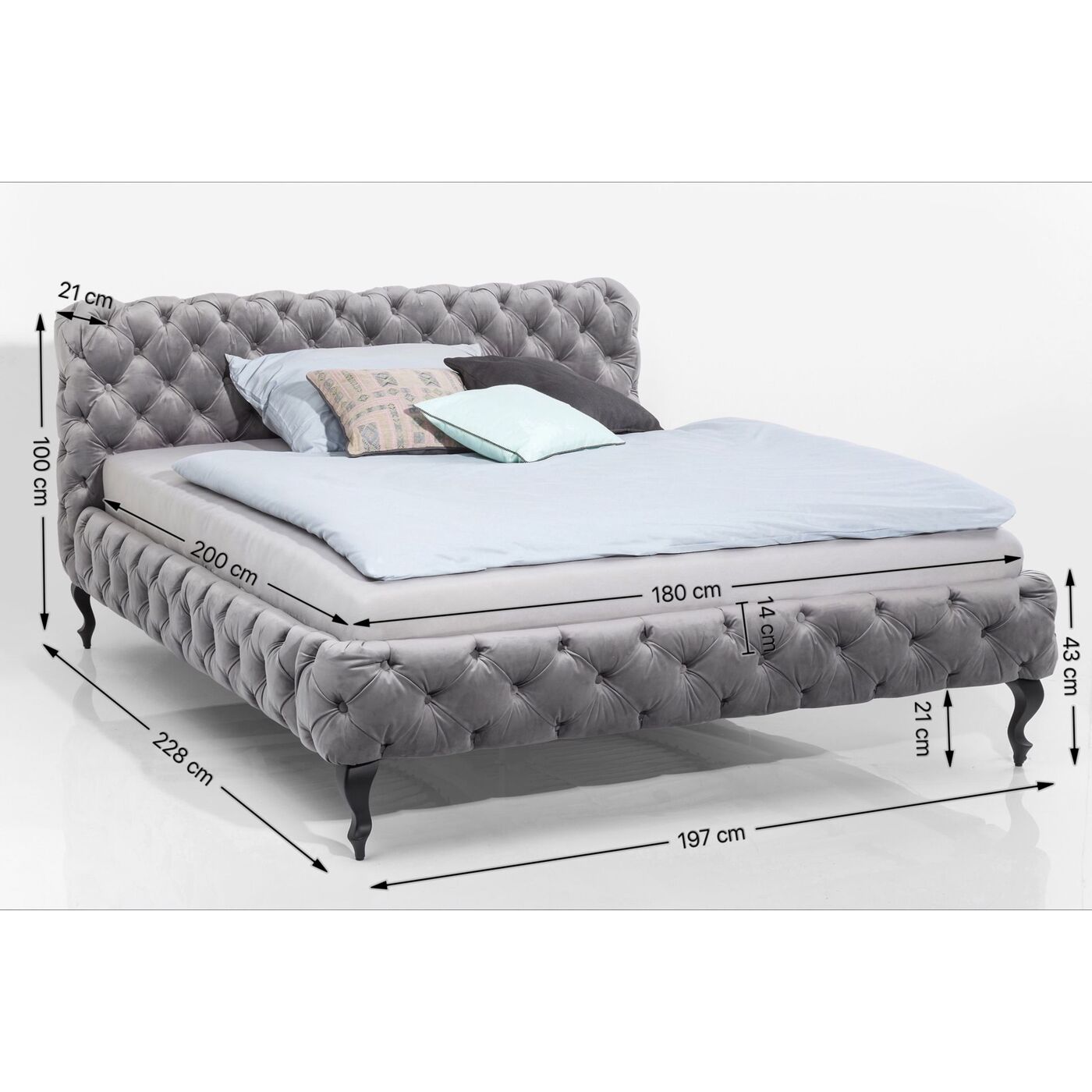 Каркас кровати Desire Velvet Ecru 180x200 см KARE 85667