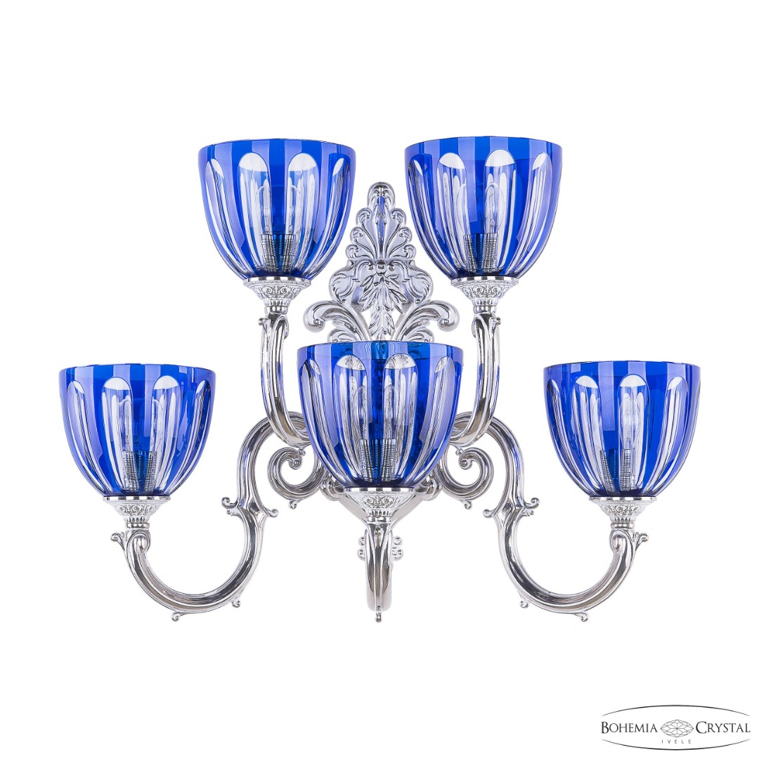 Бра бронзовые с хрусталём 7203B15/3+2/210 NW P1 U Clear-Blue/H-1H