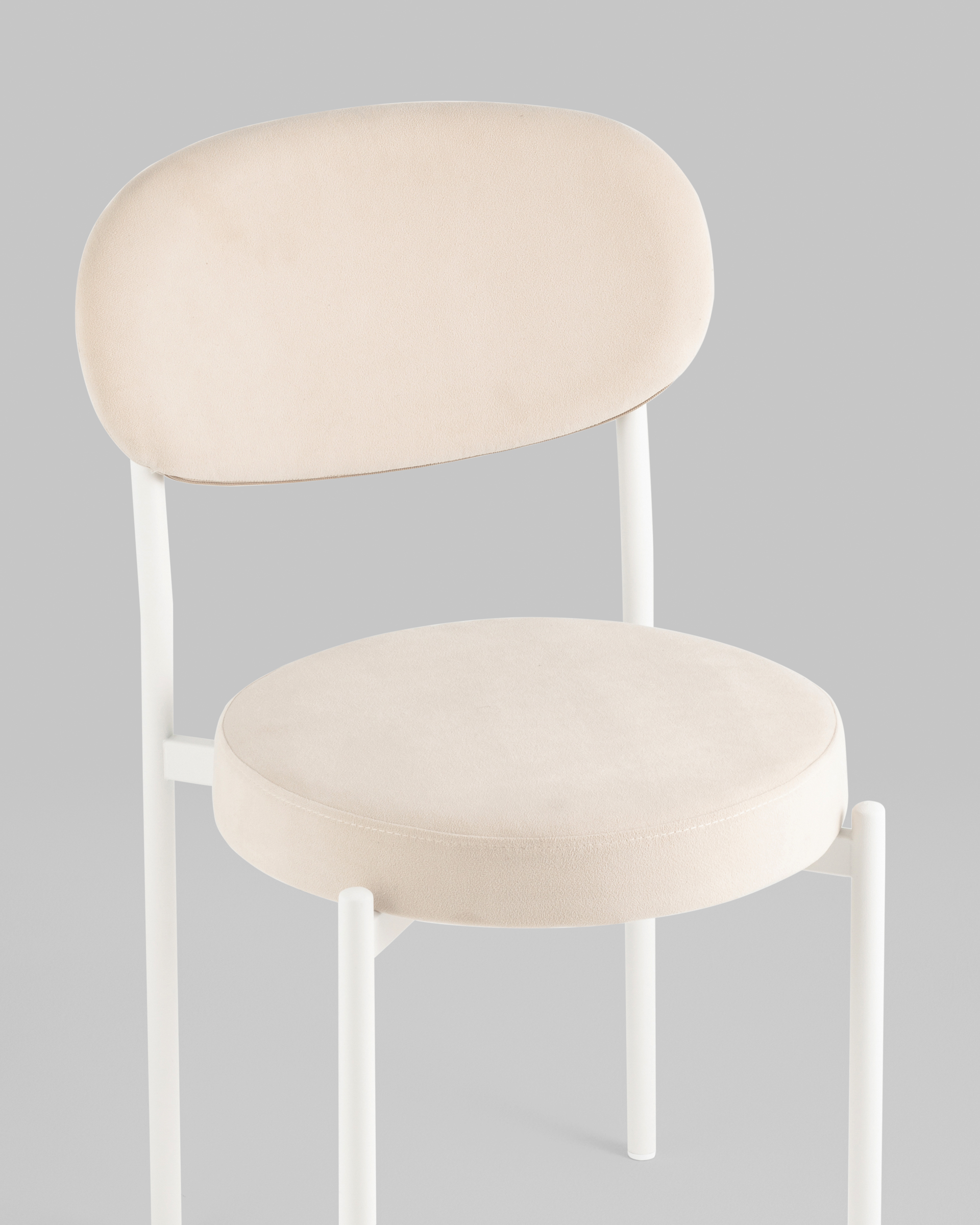 Стул Бриф SN велюр молочный каркас белый муар 4шт Stool Group