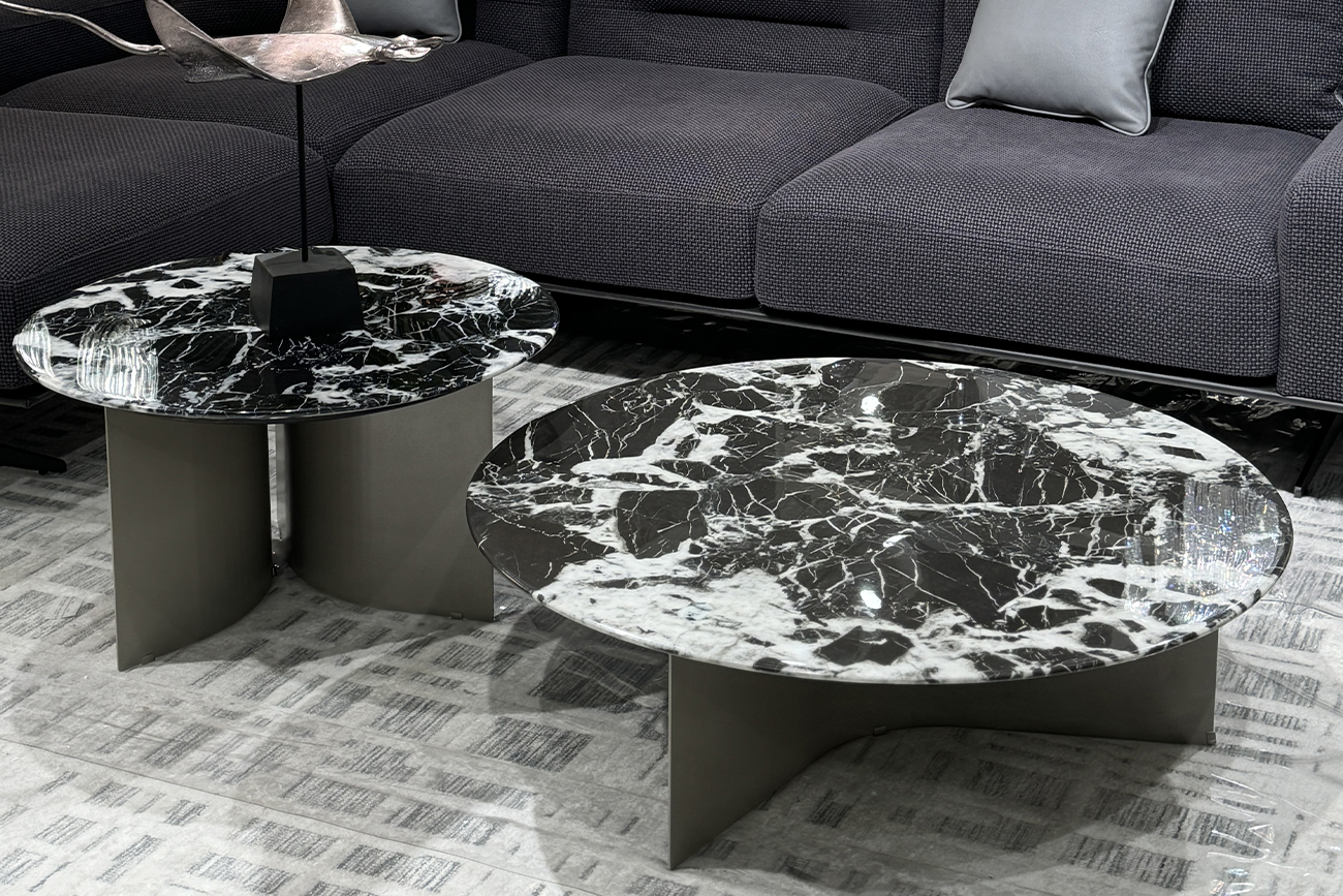 Столик журнальный искусственный мрамор черный Garda Decor 57EL-10311