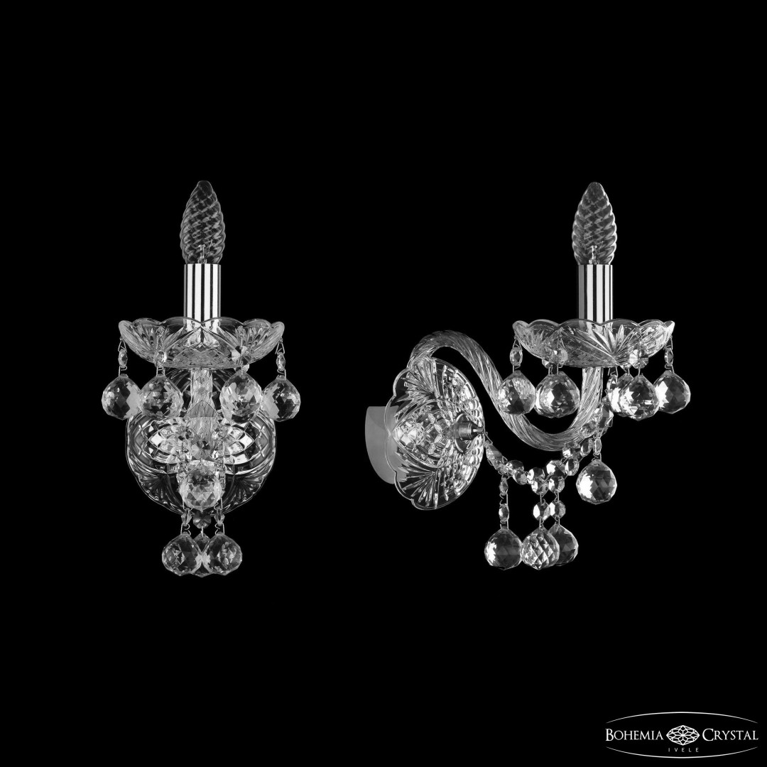 Бра хрустальные 1409B/1/160/XL Ni Bohemia Ivele Crystal