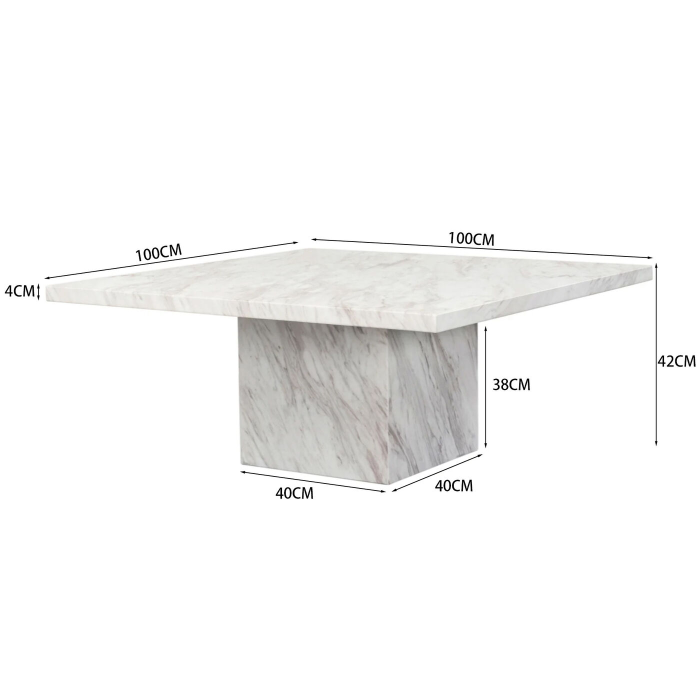 Стол кофейный Artistico Marble 100x100 см KARE 87748