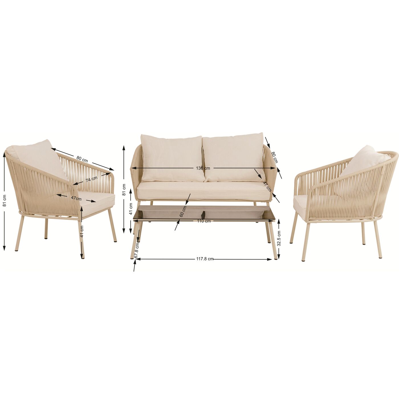 Комплект для улицы Elba Cream Quattro (4/part) KARE 71068