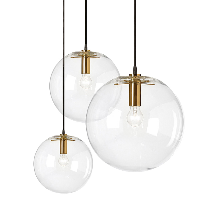 Подвесной светильник Delight Collection Ball 20 gold/clear
