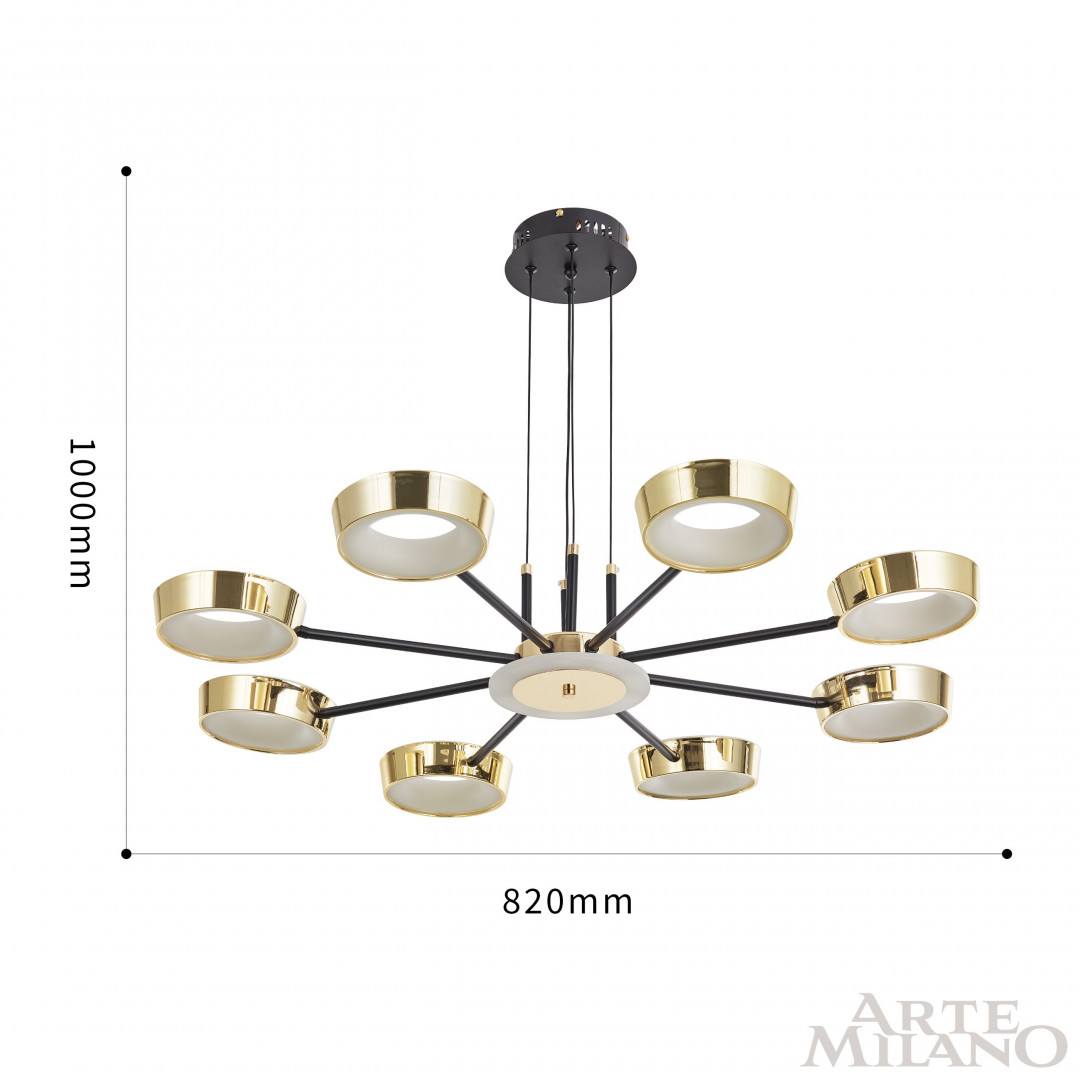 Подвесной светильник светодиодный 271079/8 BK/GD Arte Milano
