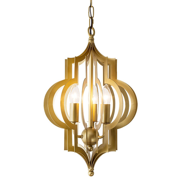 Люстра Scarlett Hollywood Regency Gold Leaf Pattern Pendant Chandelier D31 by ImperiumLoft