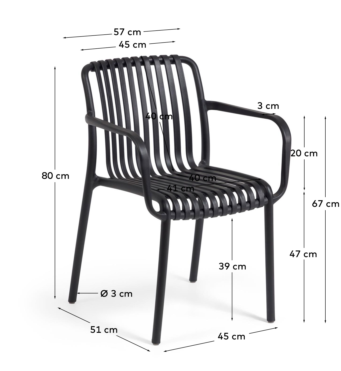 Садовый стул Isabellini в черном цвете La Forma 97766