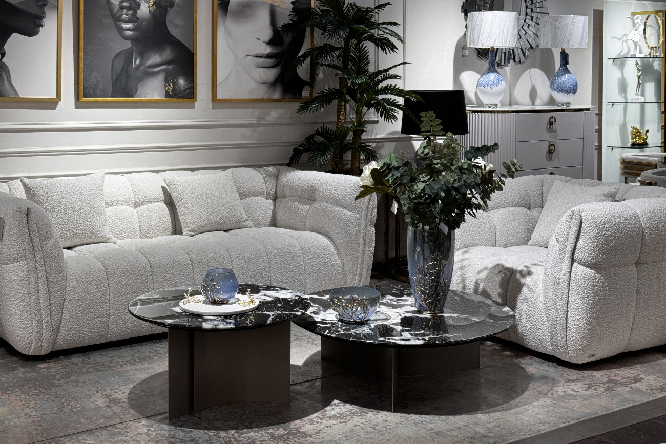 Столик журнальный искусственный мрамор черный Garda Decor 57EL-10311