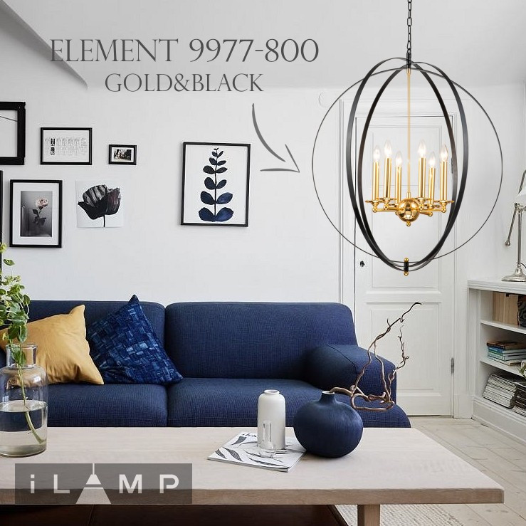 Подвесная люстра iLamp 9977-800 GL+BK