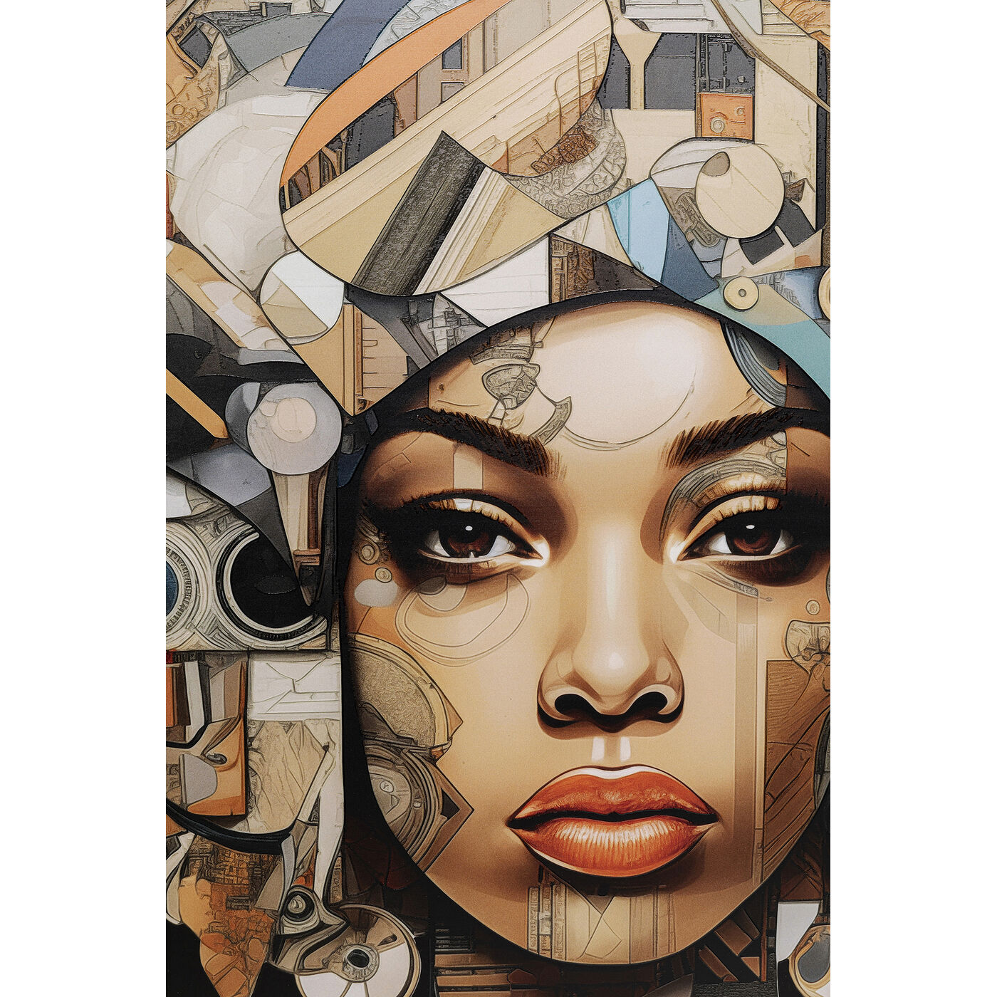 Картина стеклянная 3D Art Geo Woman 80x80cm KARE 57827
