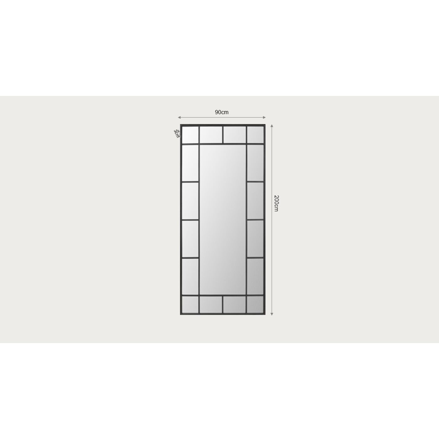 Зеркало Window Black 200x90cm KARE 77500