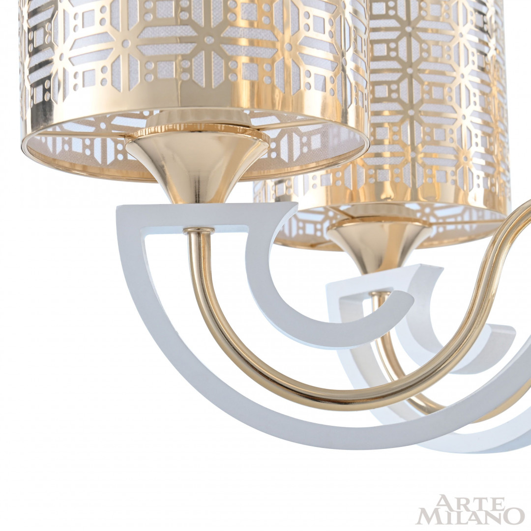 Люстра подвесная с плафонами 308857/8 Wh/Gd Arte Milano
