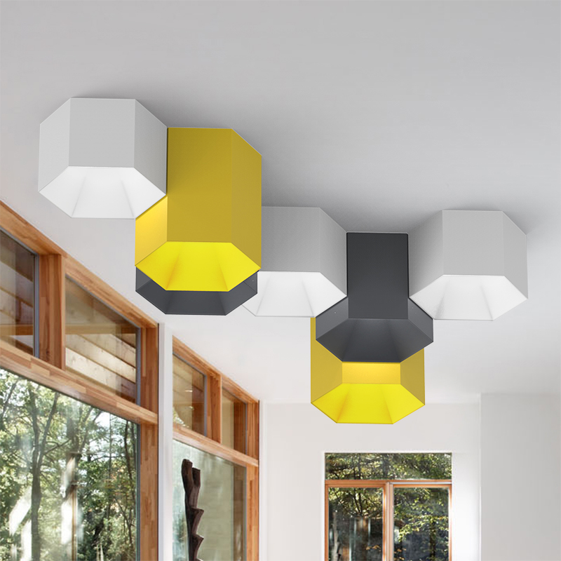 Потолочный светильник HEXAGON B H20 Grey by ImperiumLoft