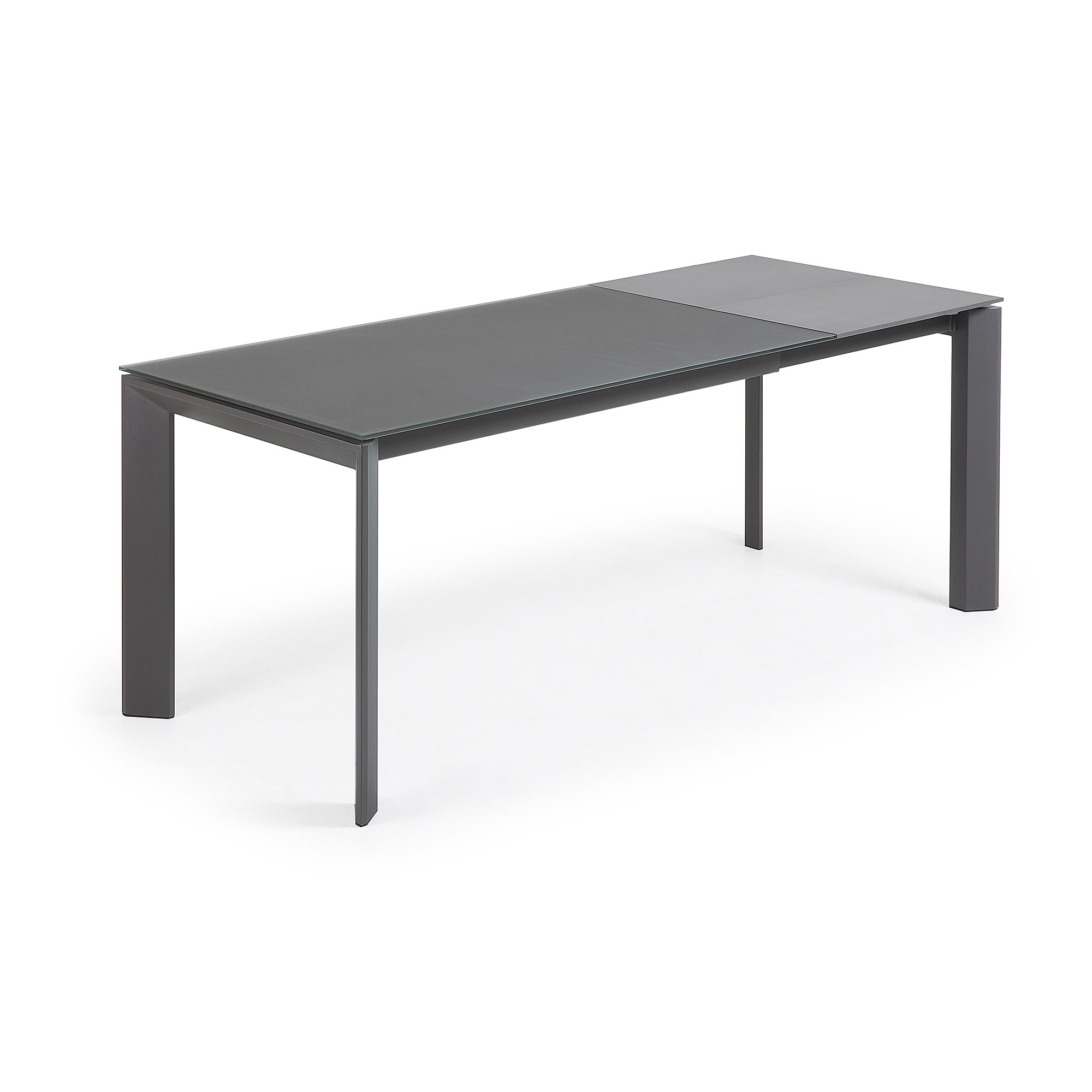 Стол Atta 140 (200) x90 темно-серый, стекло La Forma (ex Julia Grup)