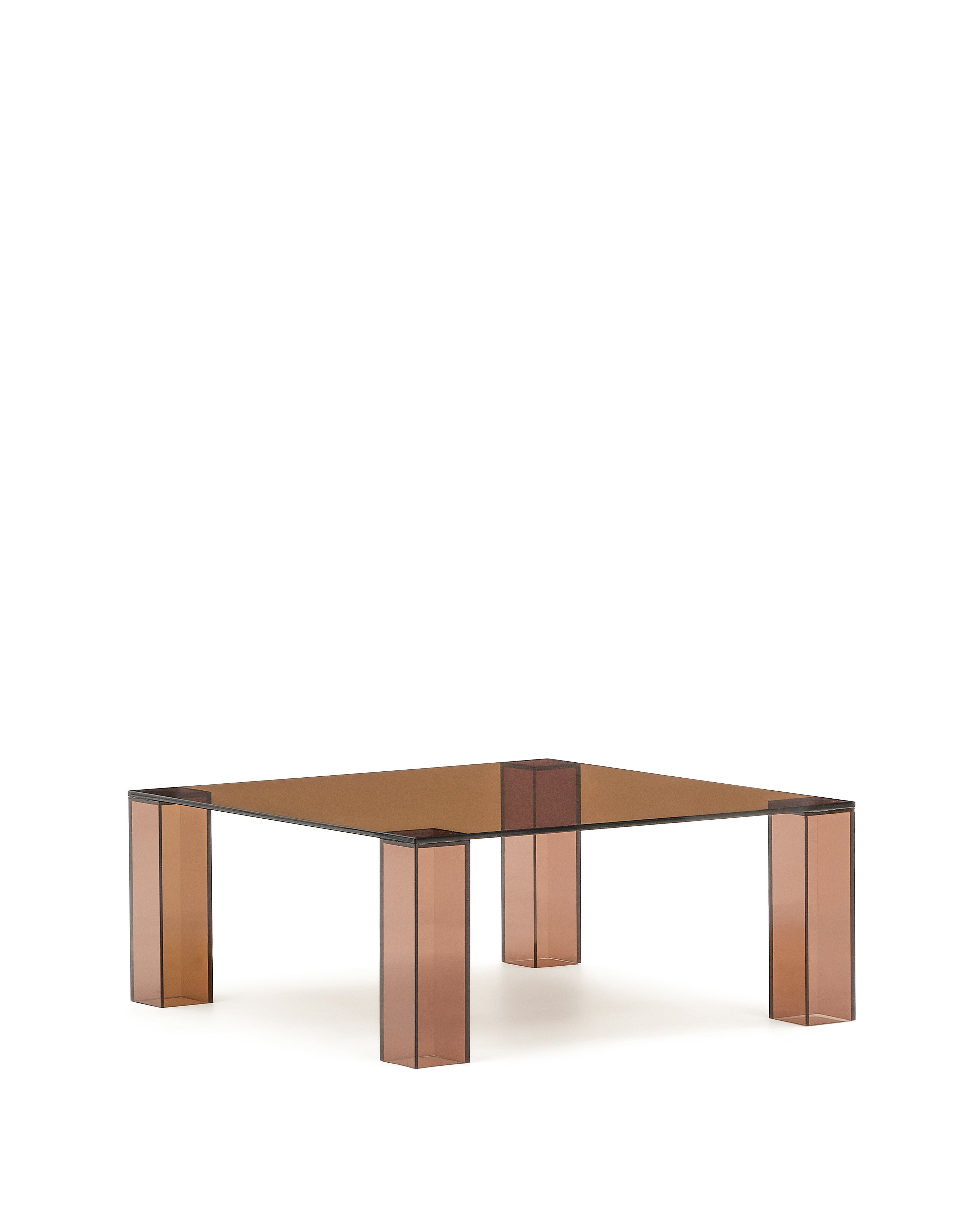 Журнальный столик Adularia из стекла коричневого цвета 85 x 85 La Forma (ex Julia Grup)