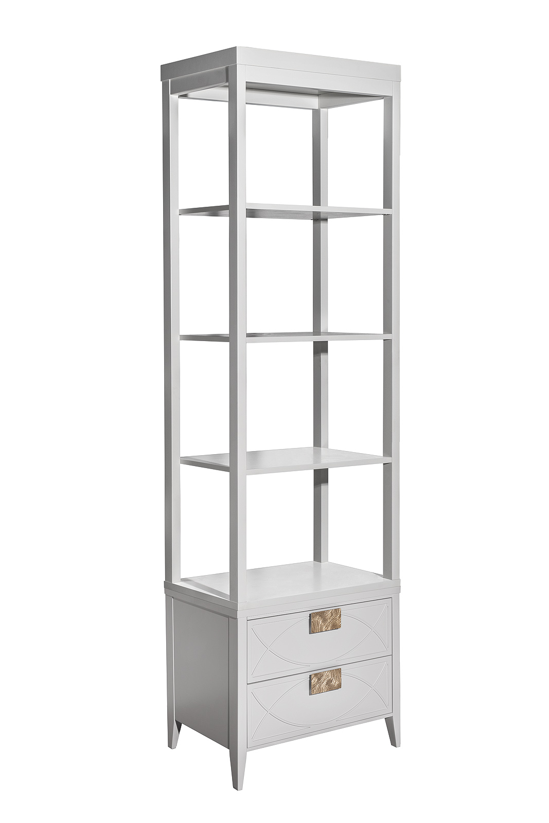 Шкаф-витрина открытый узкий с тумбой прикроватной с 2-мя ящиками Garda Decor 151SV-000019