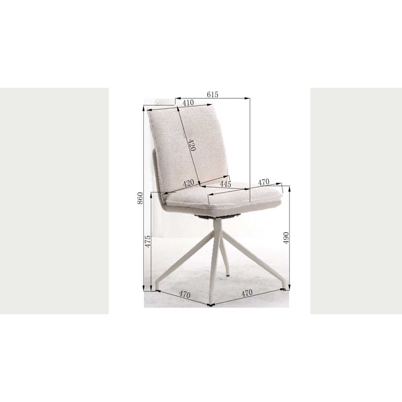 Кресло вращающееся Hilla White KARE 70254