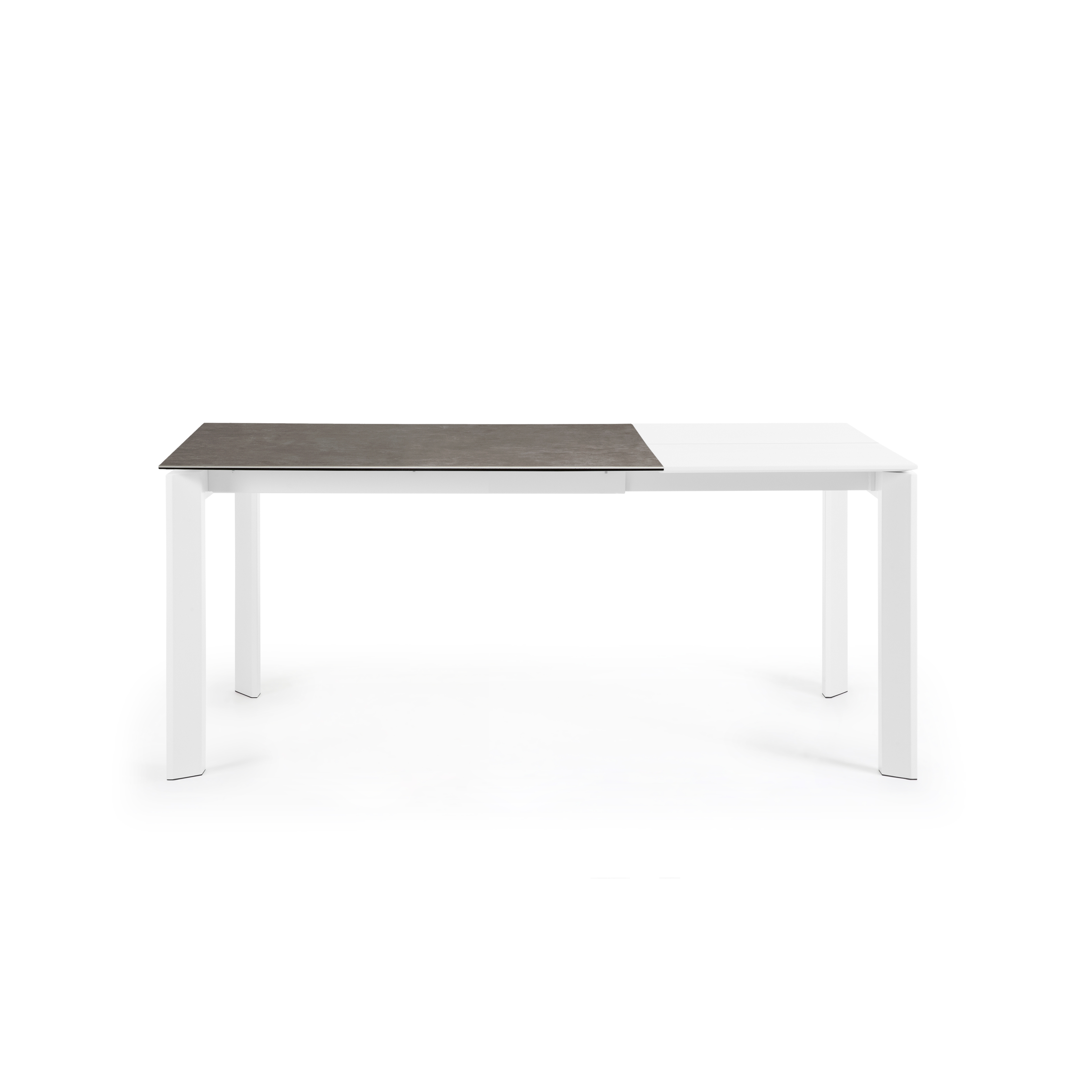 Стол Atta 120 (180) x80 белые ножки керамика Vulcano Ash La Forma (ex Julia Grup)