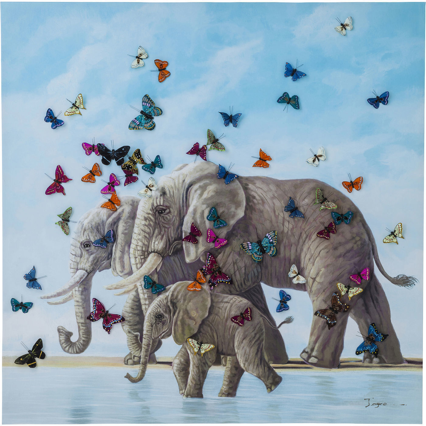 Картина Elefants with Butterflys 39251 KARE