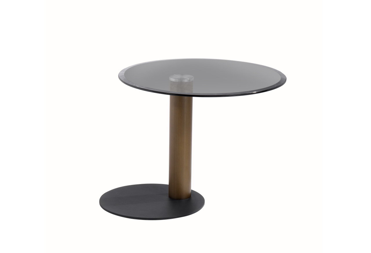 Стол журнальный круглый с темным стеклом Garda Decor 76AR-24200