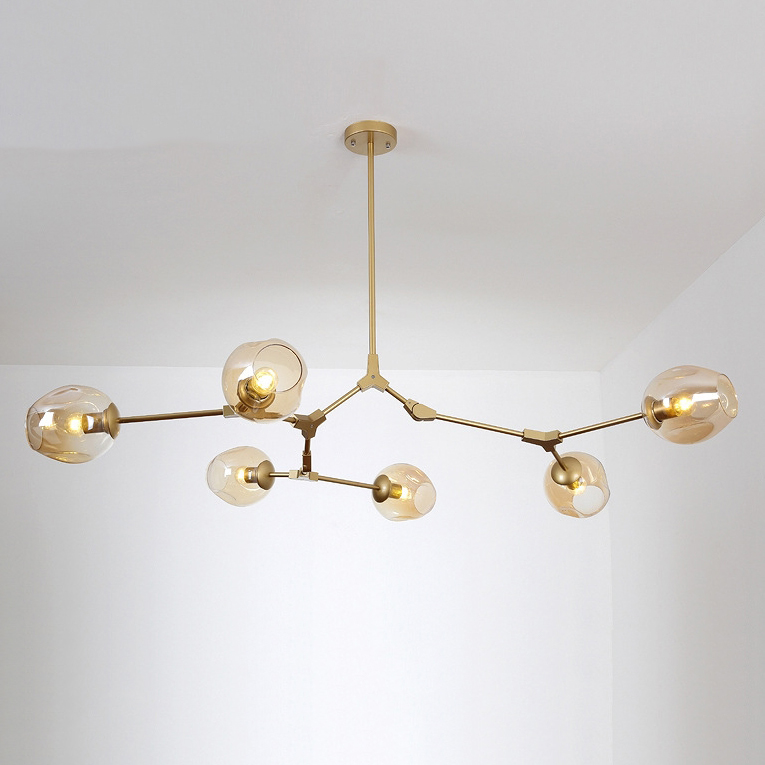 Люстра Адель Branching Bubble Chandelier L6 Brass Amber by ImperiumLoft