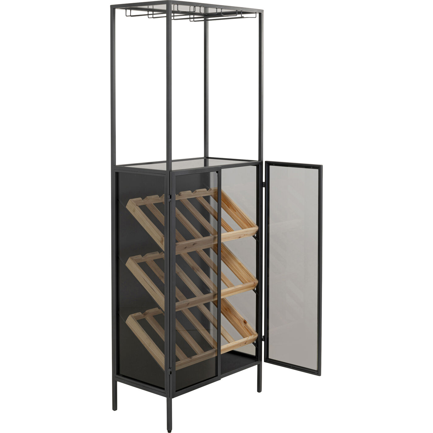 Винная полка Lisboa Bar Black 60x170cm KARE 70149