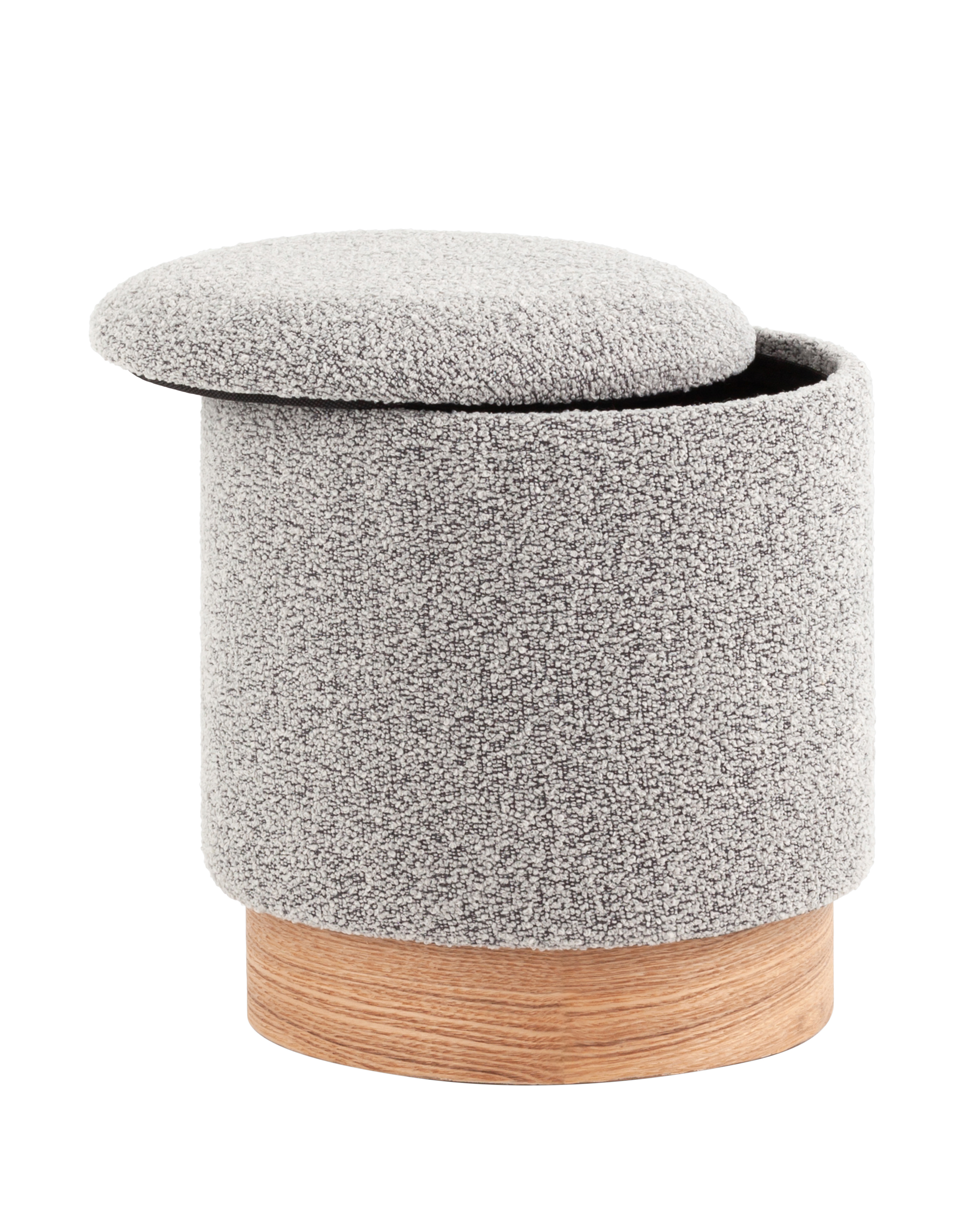 Пуф с ящиком Холли XS букле серый Stool Group